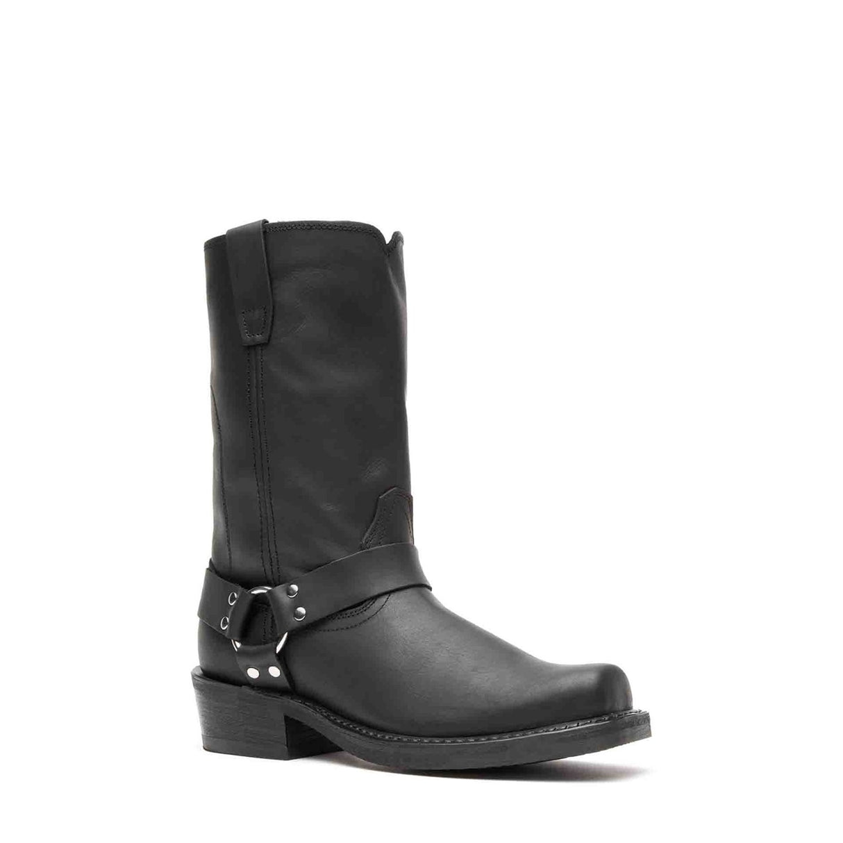 Men's Harness Biker Boots Oiled Black