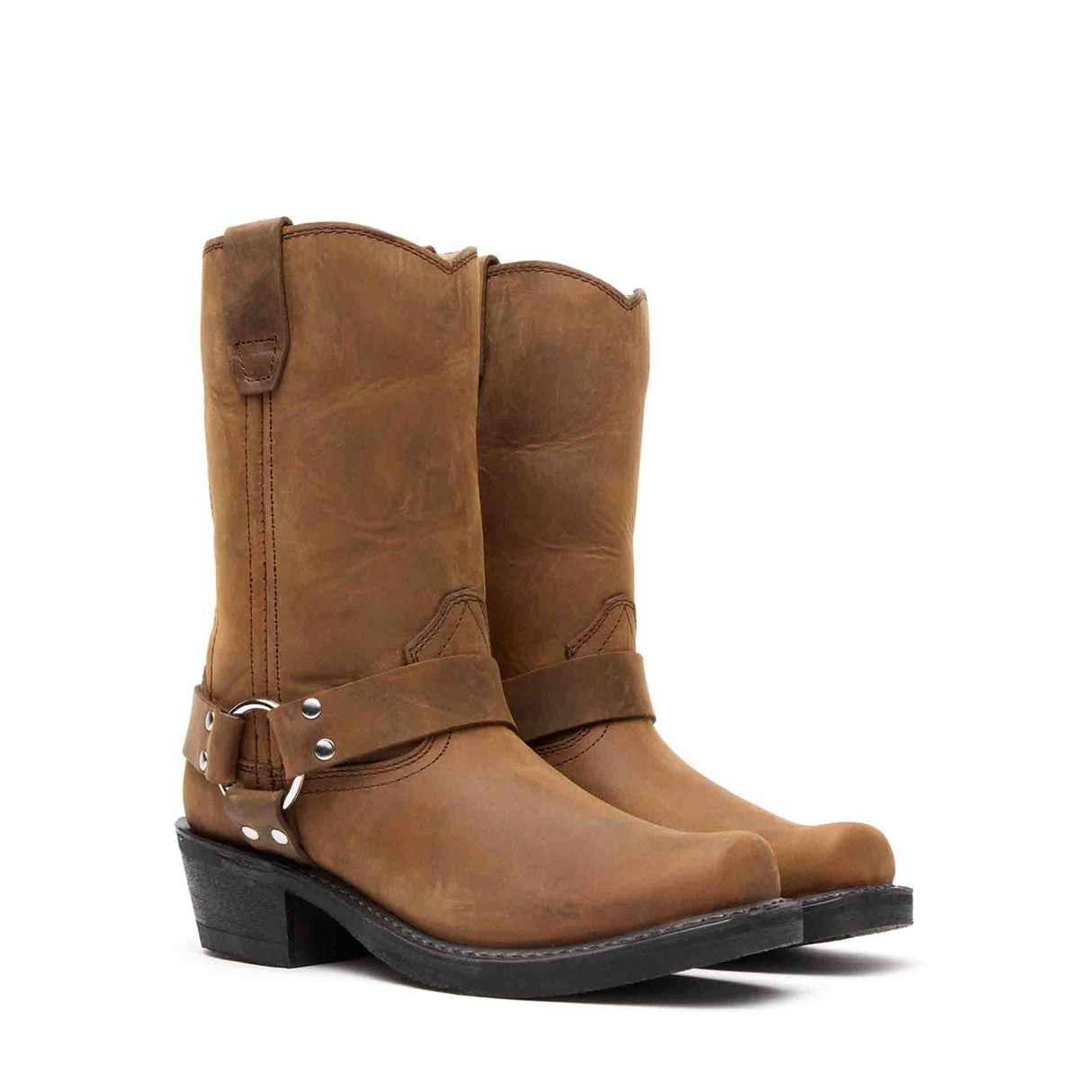 Women's Harness Biker Boots Brown Harness