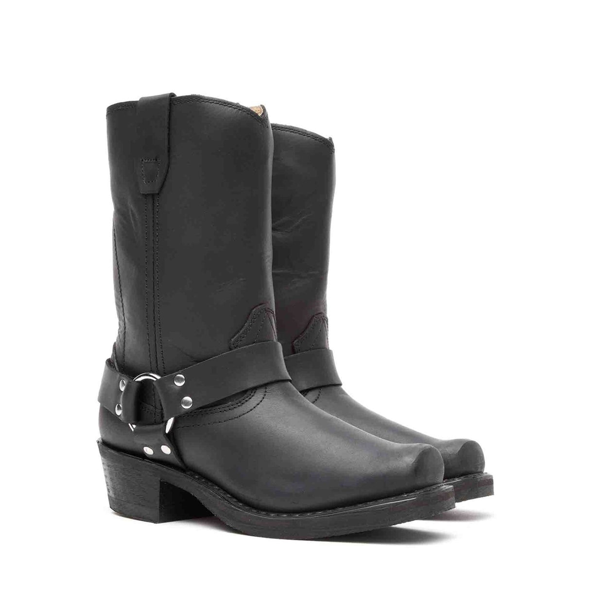 Women's Harness Biker Boots Black