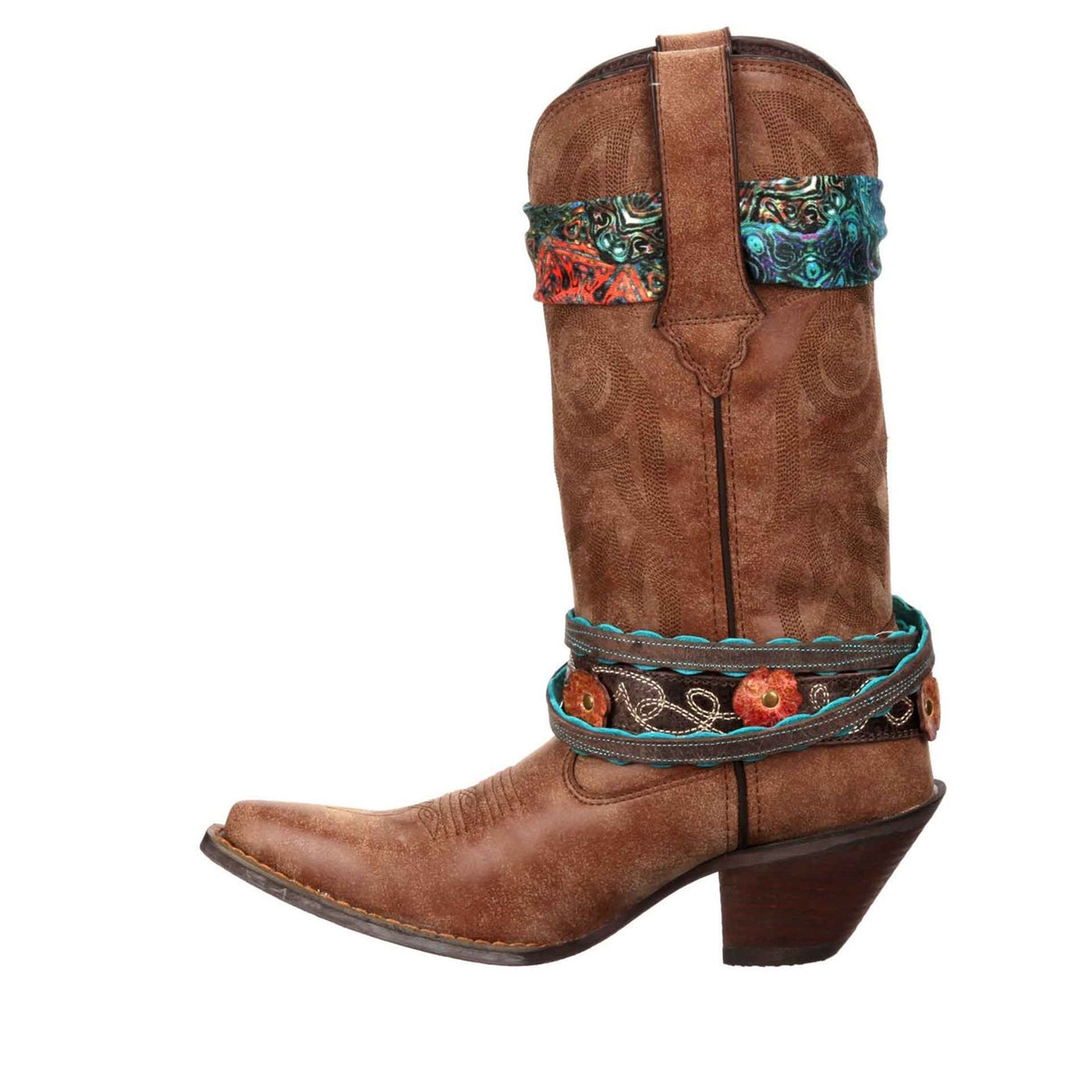 Women's Crush Accessorised Western Boots Brown