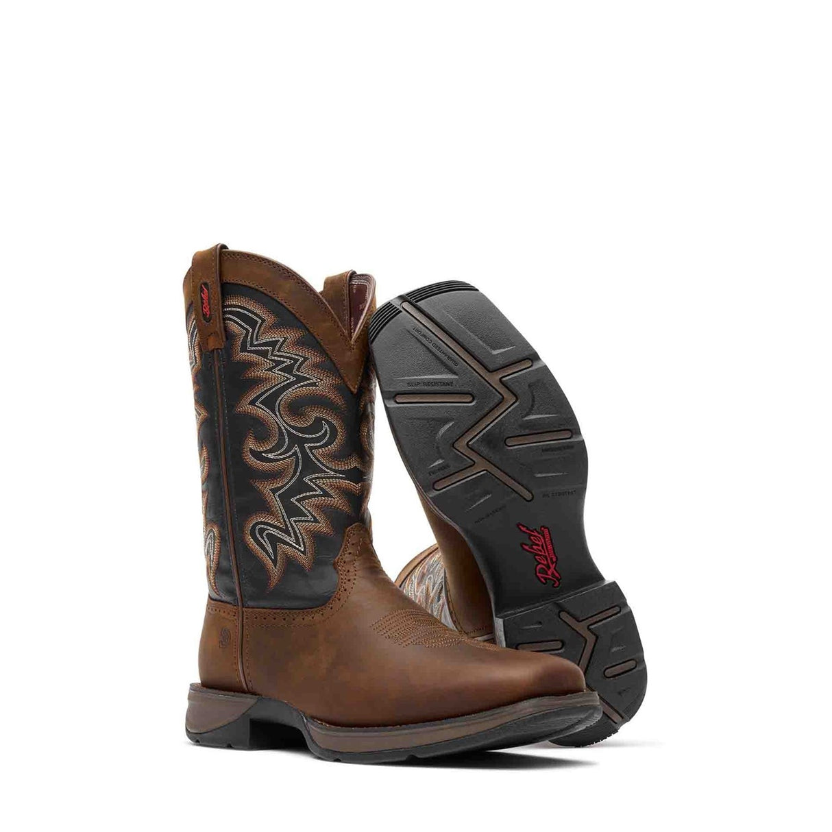 Men's Rebel Western Boots Chocolate and Midnight