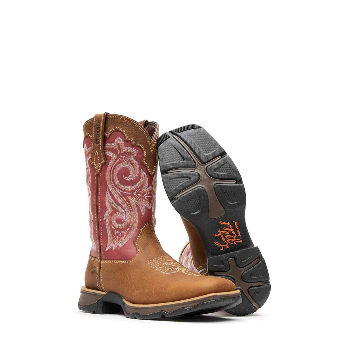 Women's Lady Rebel Western Boots Briar Brown and Rusty Red