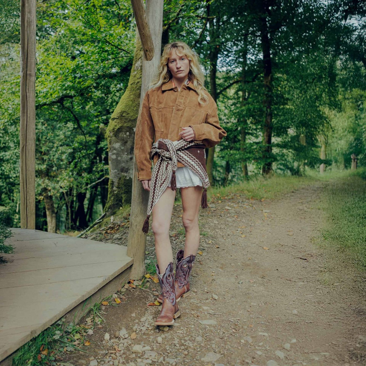 Women's Lady Rebel Pro Western Boots Dusty Brown Sky Blue