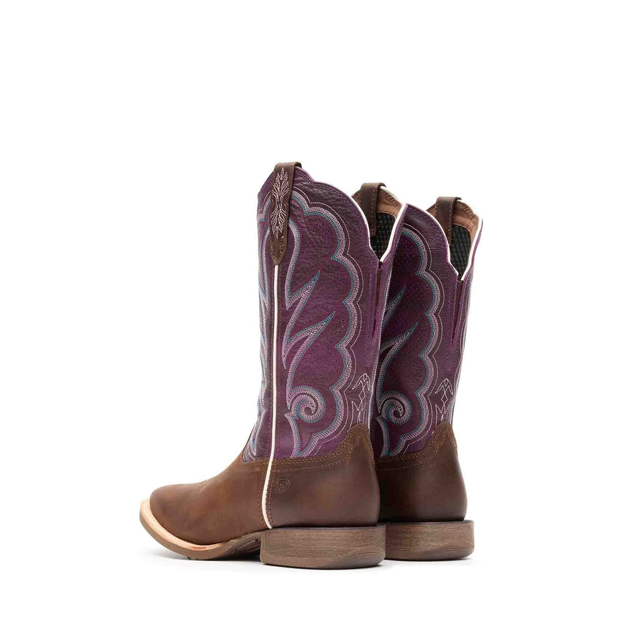 Women's Lady Rebel Pro Western Boots Oiled Brown and Plum