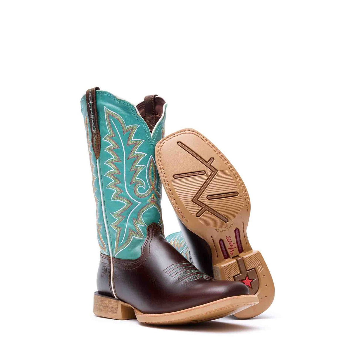 Women's Lady Rebel Pro Western Boots Bay Brown and Arctic Blue