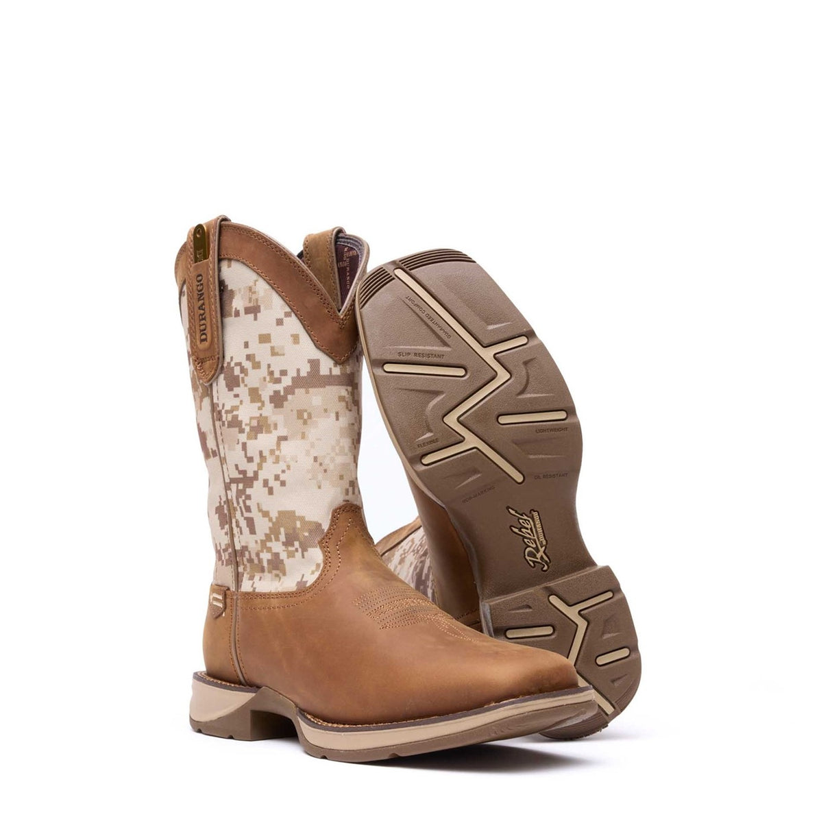 Men's Rebel Western Boots Dusty Brown Desert Camo