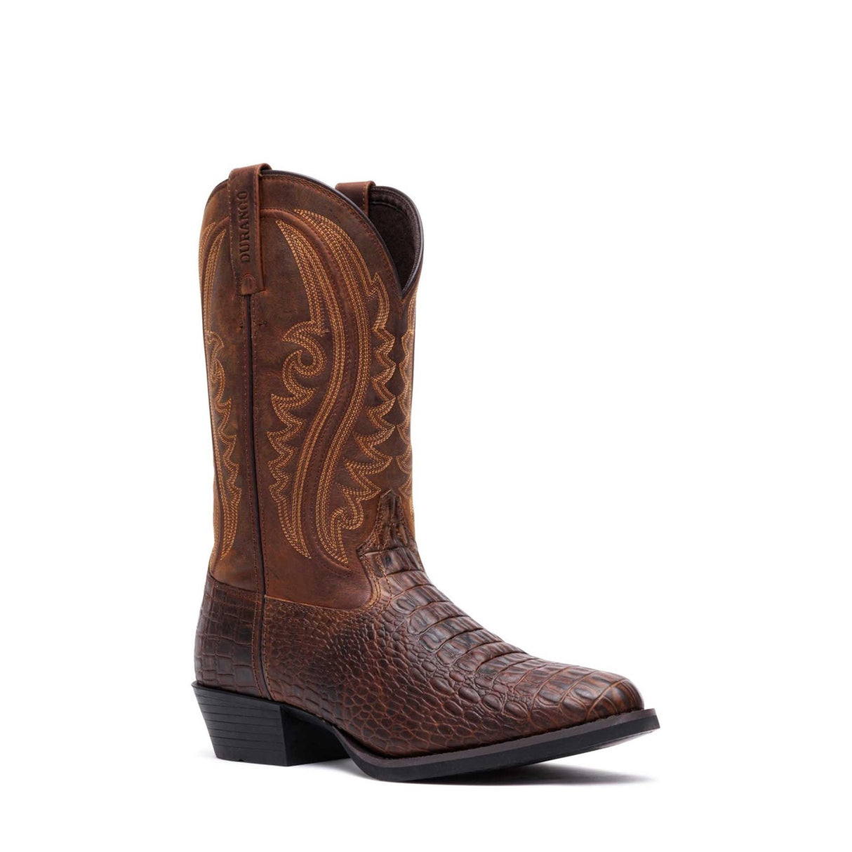 Men's Shyloh Western Boots Cigar Croco Trail Brown