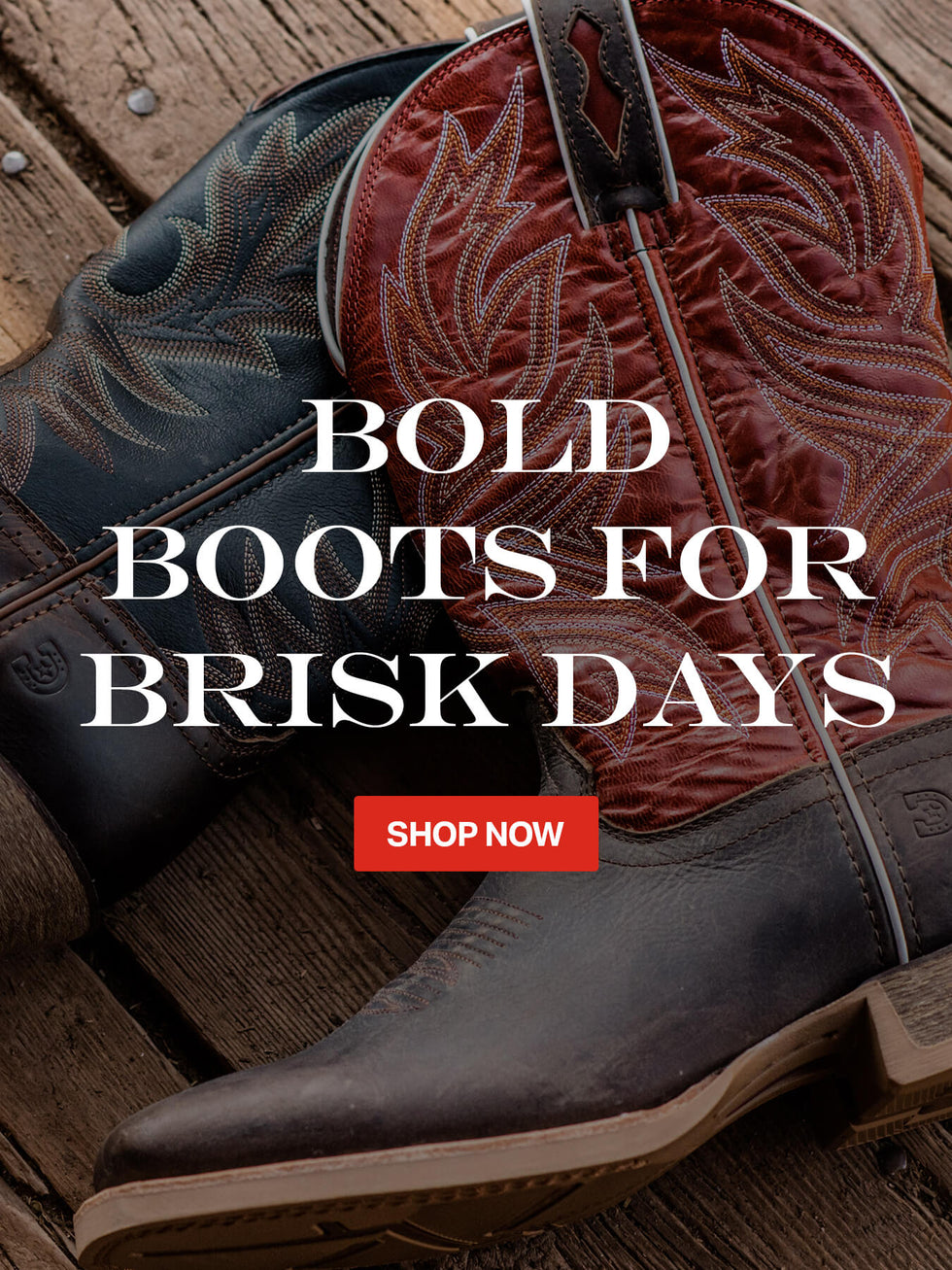 BOLD BOOTS FOR BRISK DAYS. SHOP NOW