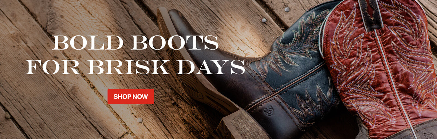 BOLD BOOTS FOR BRISK DAYS. SHOP NOW