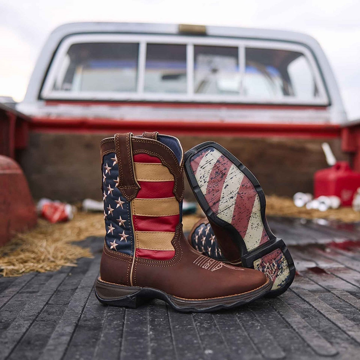 Men's Rebel Western Boots Brown Union Flag