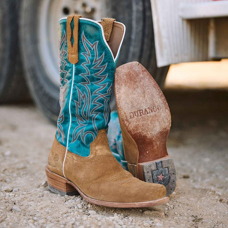 Women's Arena Pro Elite Western Boots Fawn Gypsy Teal