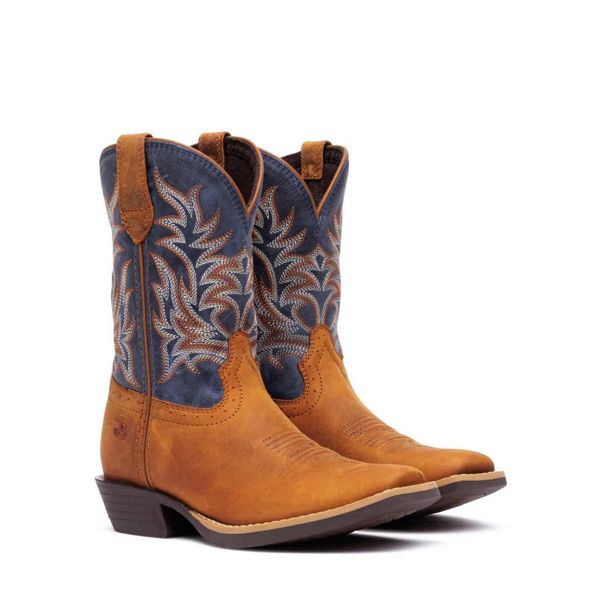 Kids' Shyloh Western Boots Wrangler Brown Denim Blue