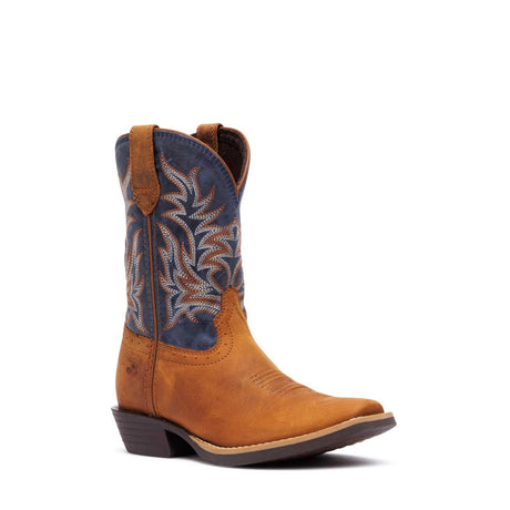 Kids' Shyloh Western Boots Wrangler Brown Denim Blue