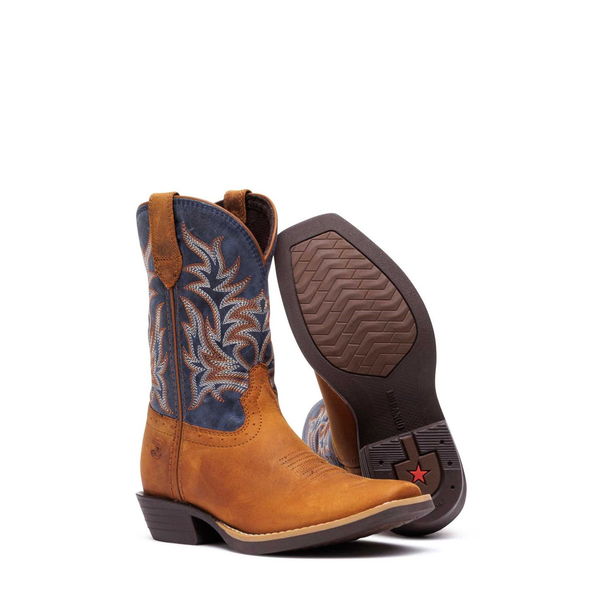 Kids' Shyloh Western Boots Wrangler Brown Denim Blue